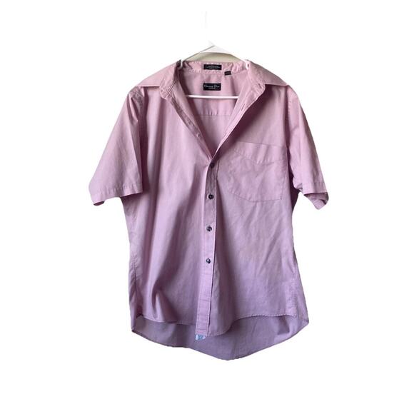 VTG Christian Dior Monsieur La Chemise Pink Short Sleeved Men's Button Up Shirt - Picture 4 of 8